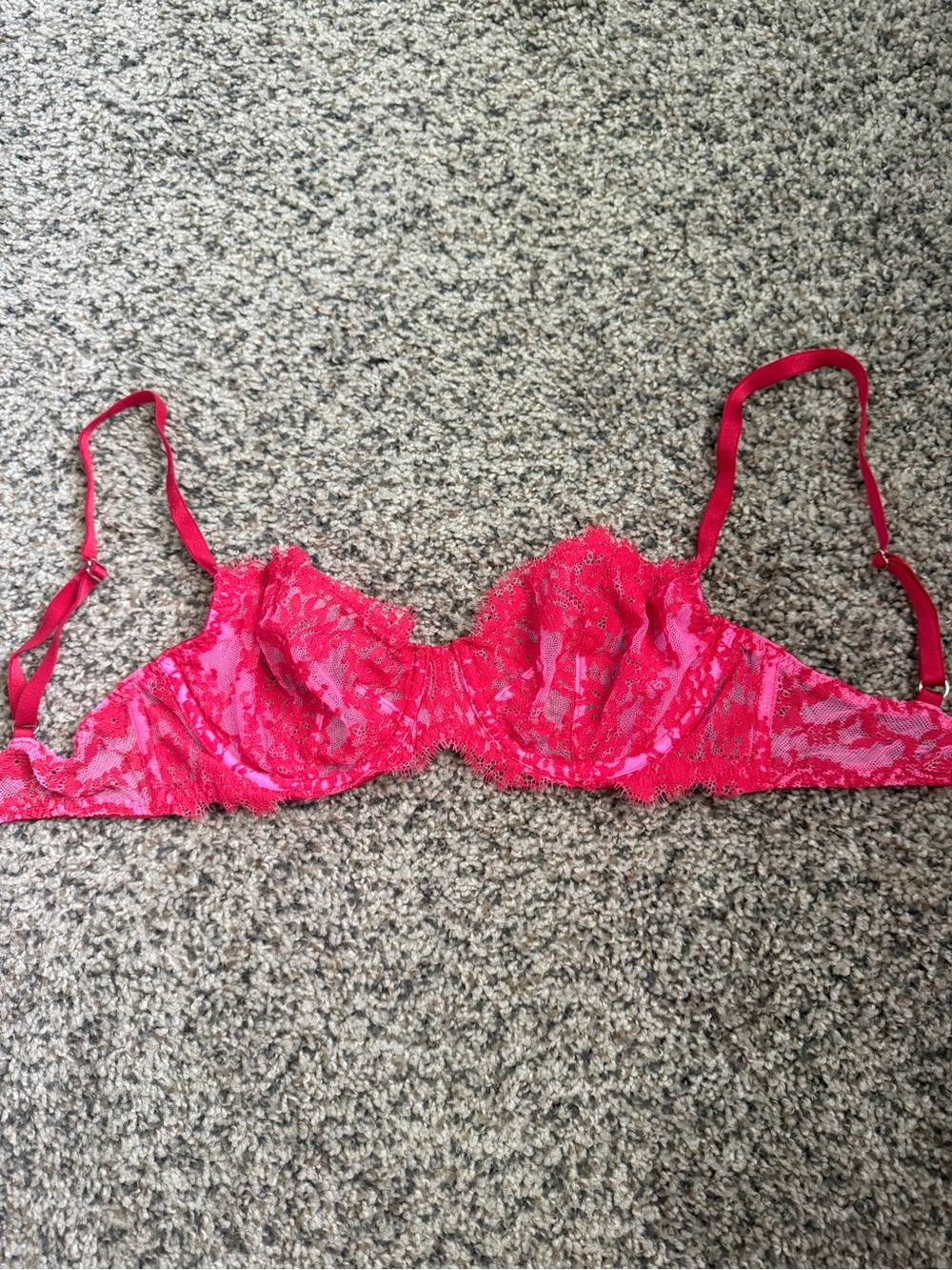 Victoria's Secret Hot Pink Lace Underwire Bra